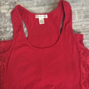 Tank top with lace sides lightly used